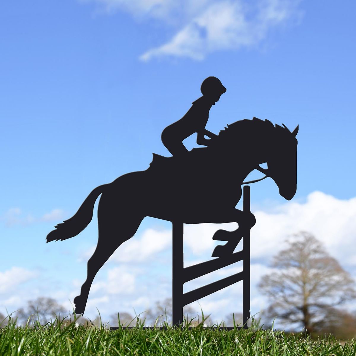  Show Jumping Garden Silhouette Ornament in the Garden