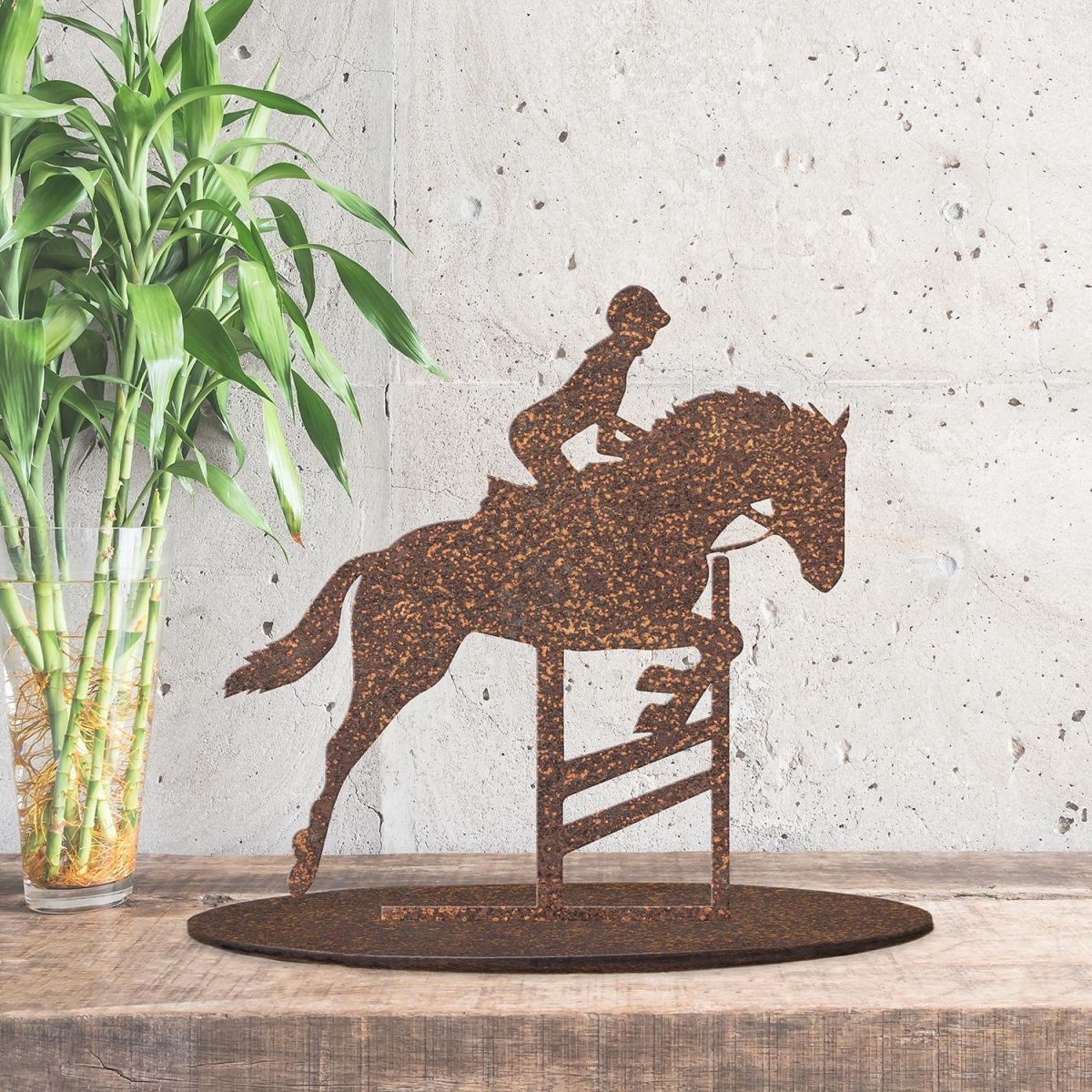  Show Jumping Rustic Garden Silhouette Ornament in Side in the Conservatory 