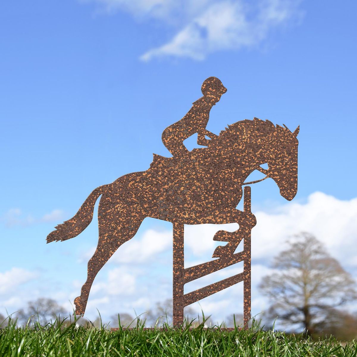  Show Jumping Rustic Garden Silhouette Ornament in the Garden