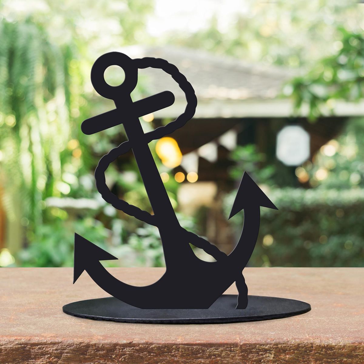 Black Anchor Silhouette Ornament in Situ Black Anchor Silhouette Ornament in Situ