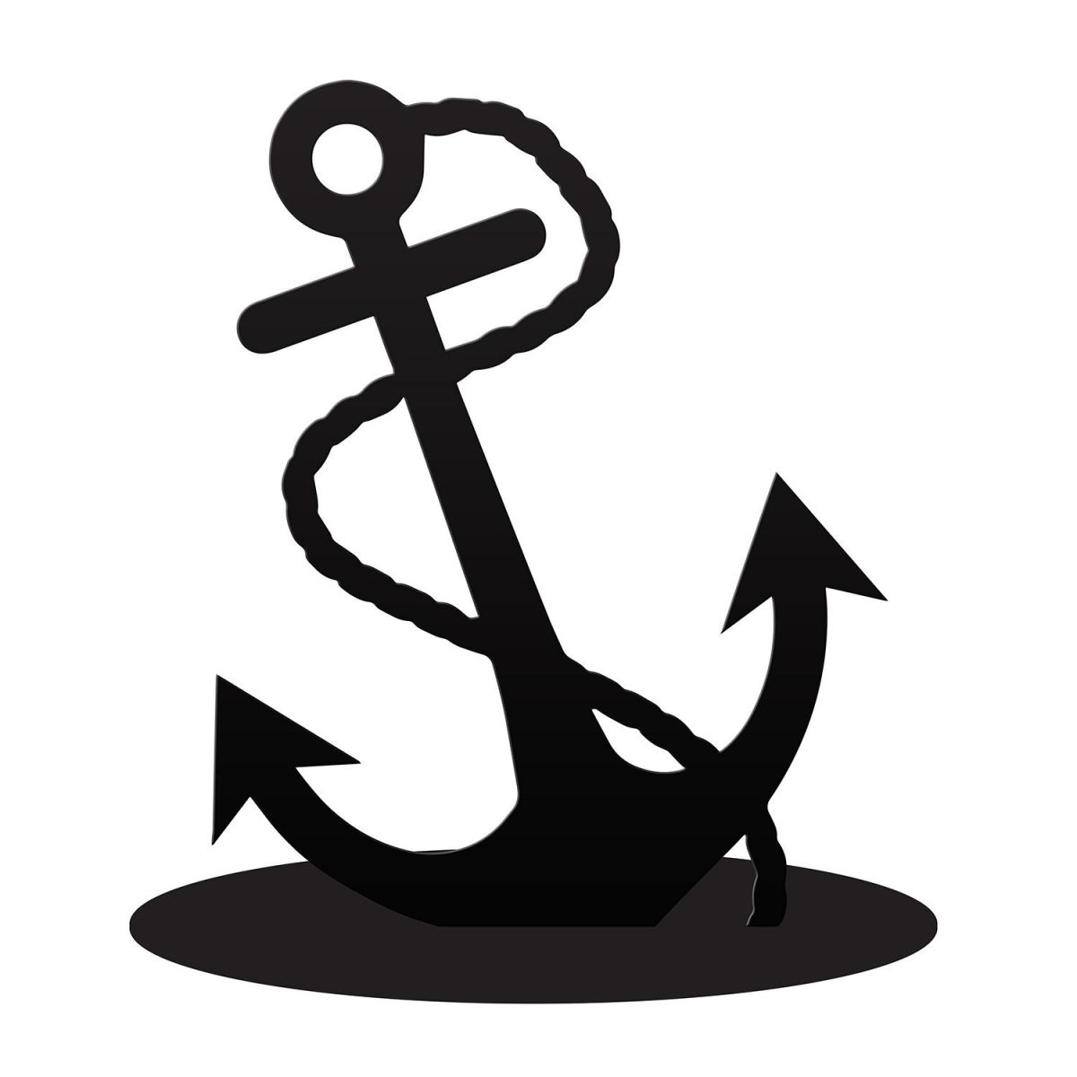 Anchor Silhouette Ornament in a Black Finish Anchor Silhouette Ornament in a Black Finish