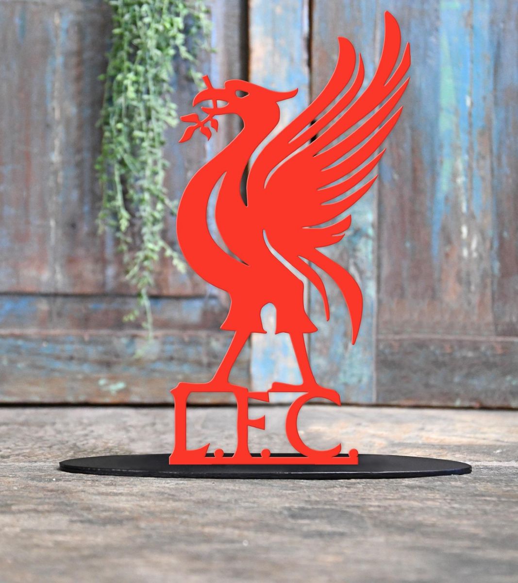 Red Liver Bird "L.F.C" Door Stop in Situ
