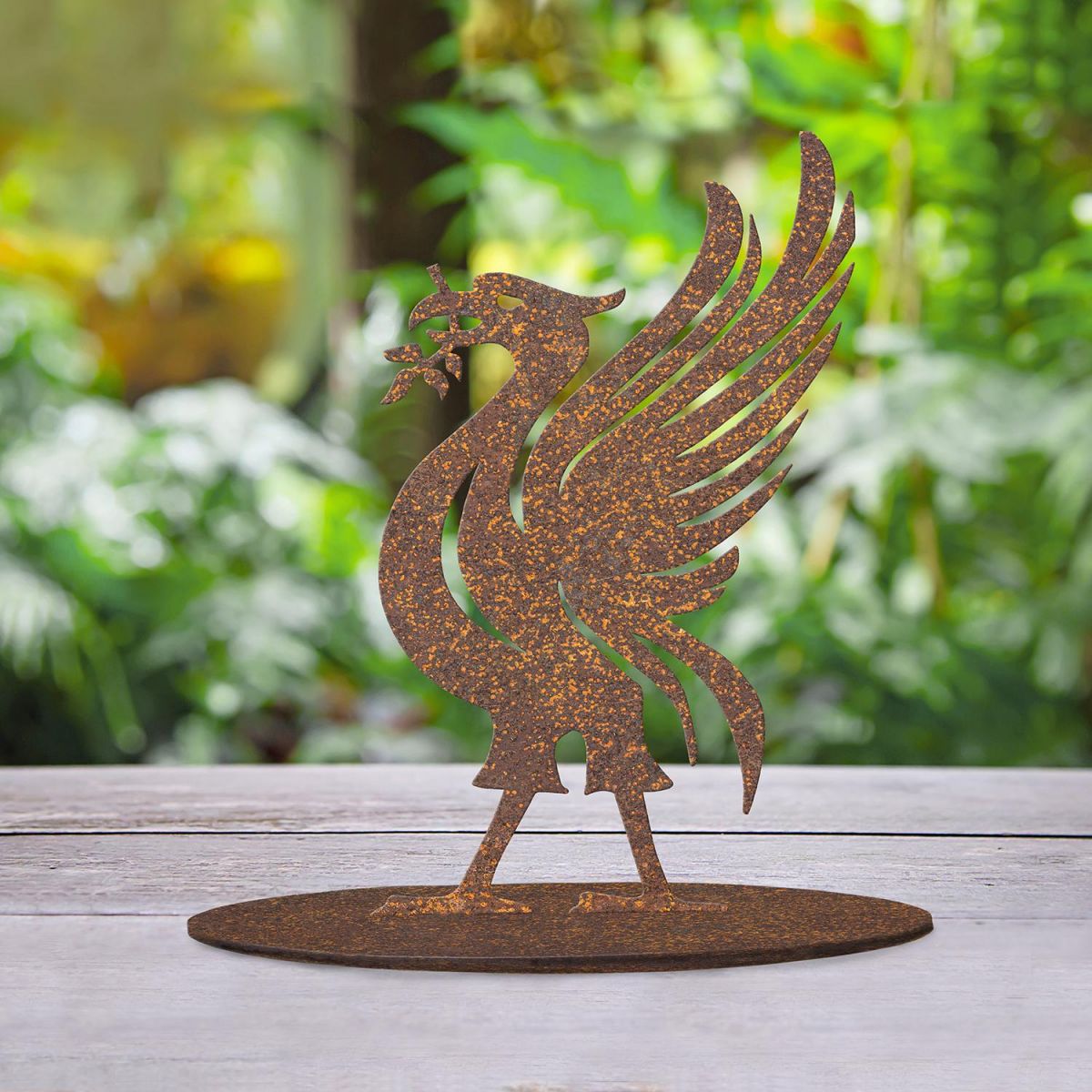 Rustic Liver Bird Silhouette Ornament Created From Steel