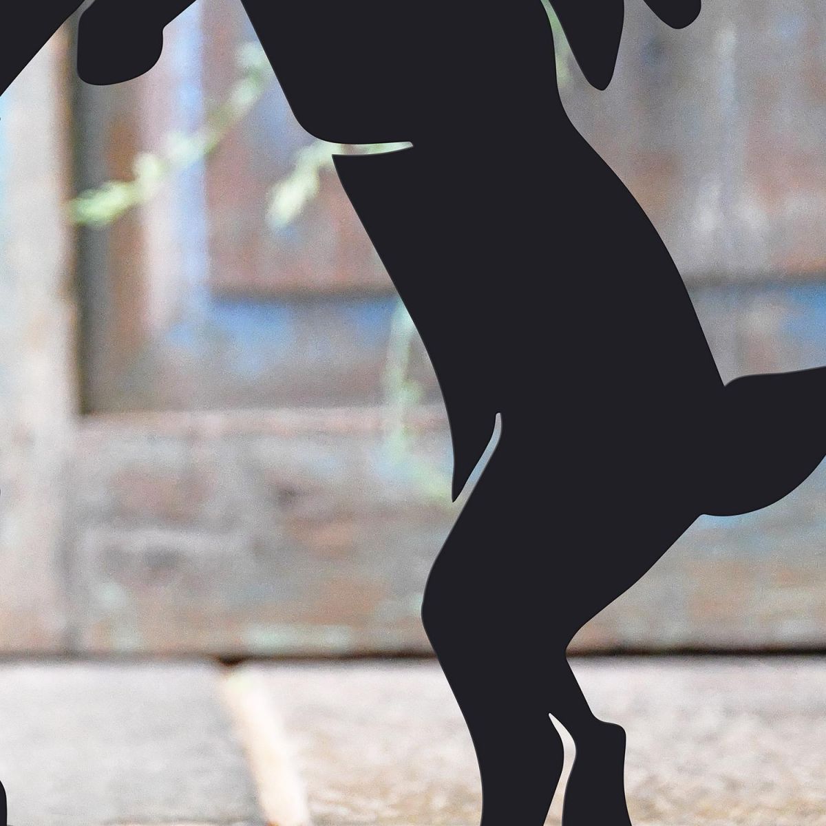 Close-up of the Black Finish on the Boxing Hares Iron Door Stop