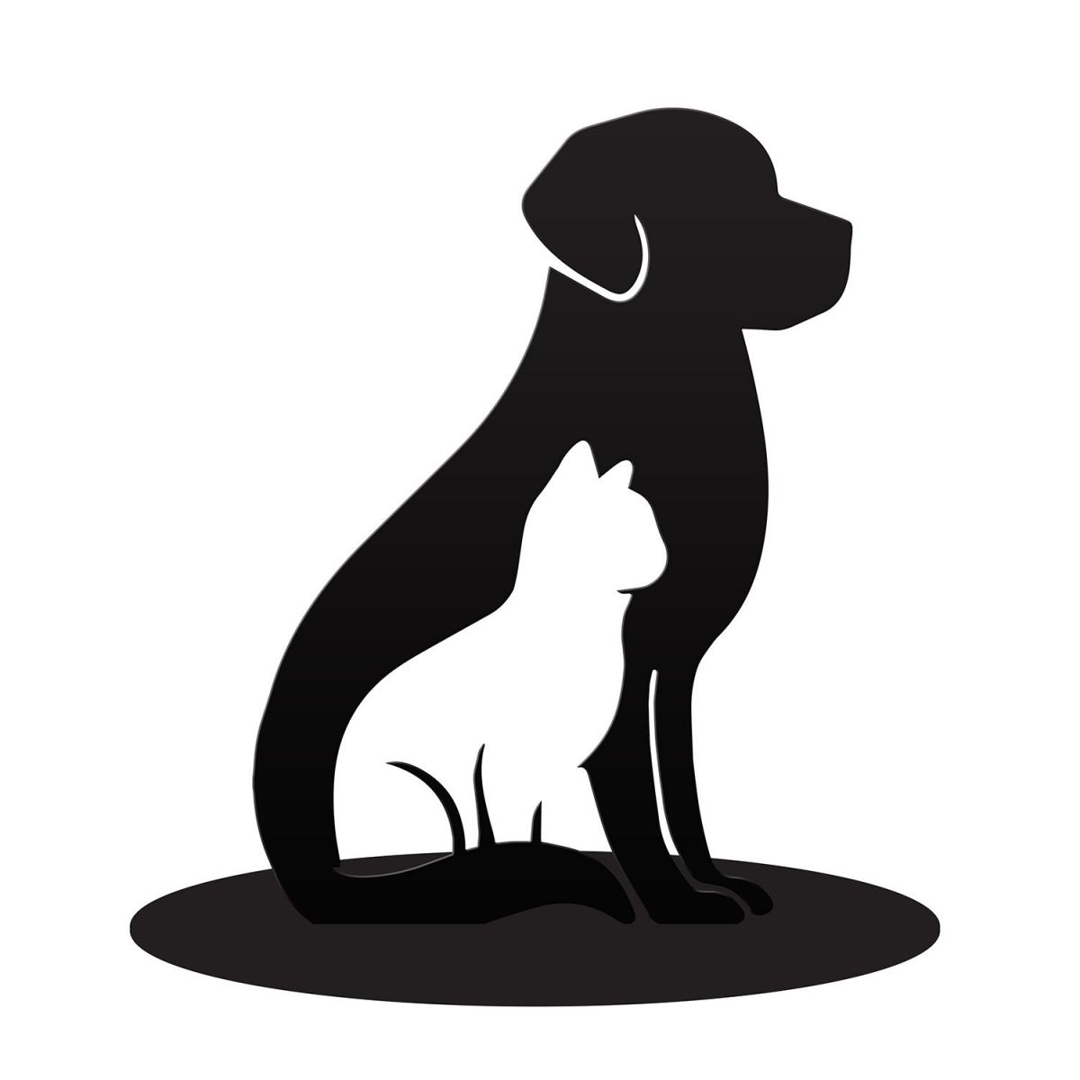 Cat & Dog Iron Door Stop in Black