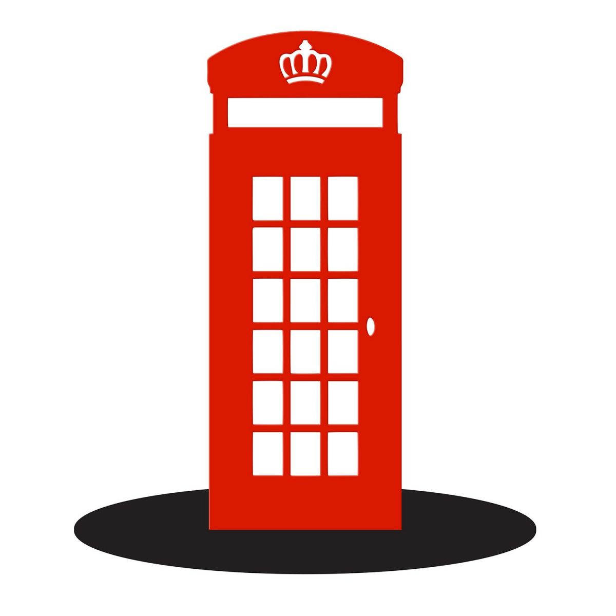 Red Telephone Box Iron Door Stop in Red & Black 