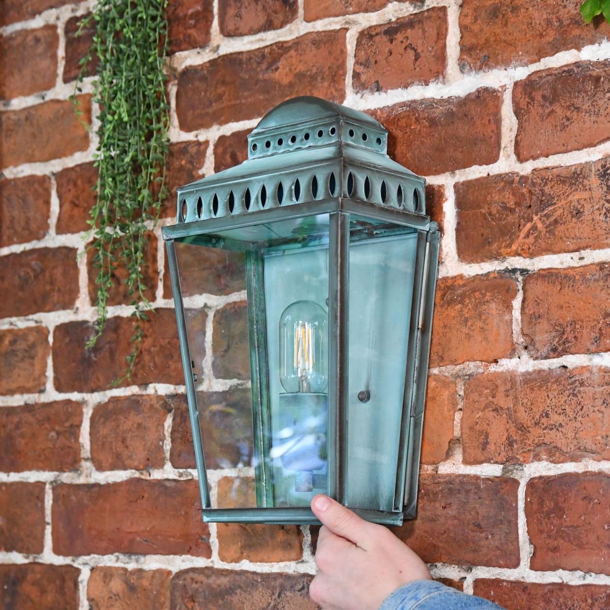 Verdigris Wall Light in full 
