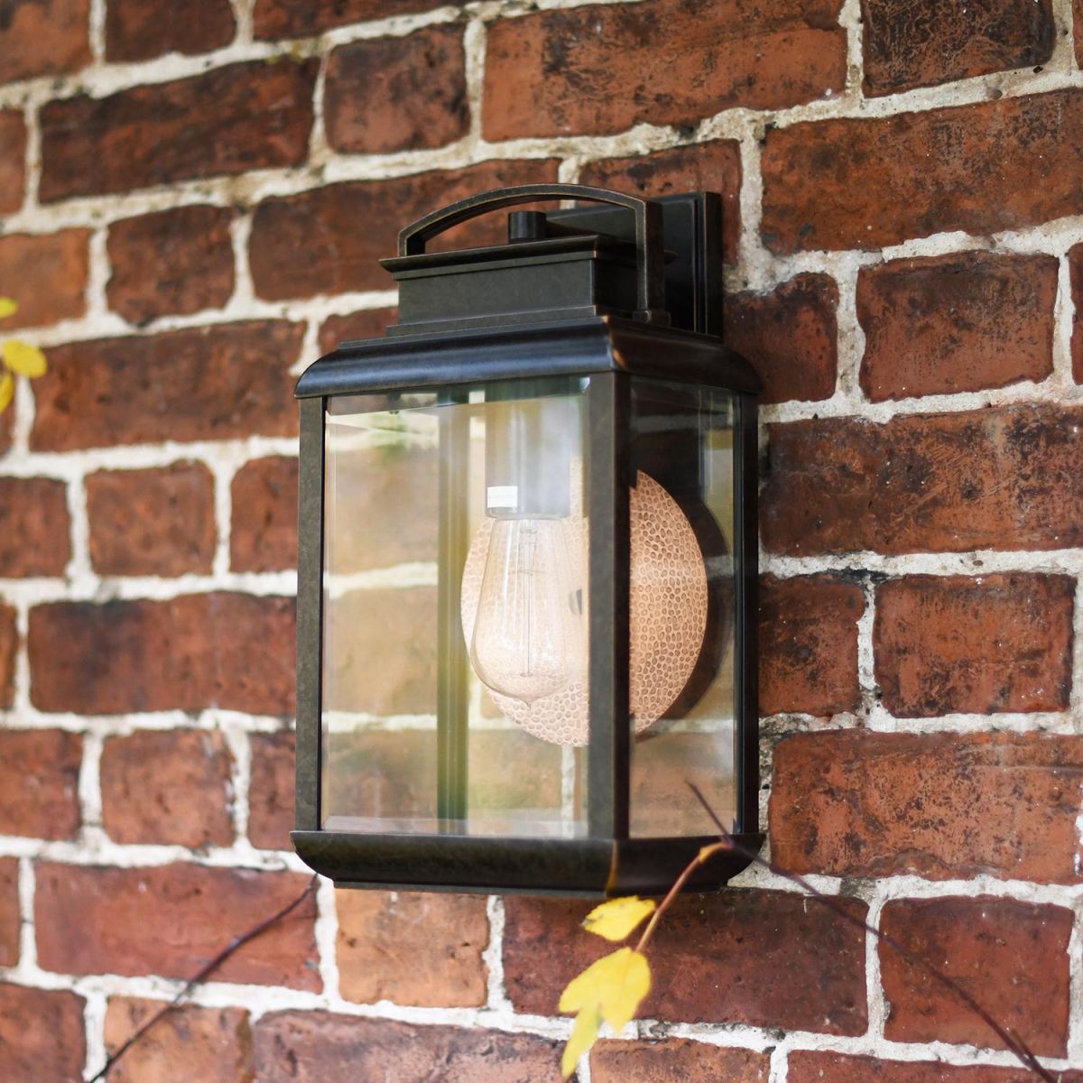 "Arlsbury House" Dark Bronze Traditional Wall Light with Copper Back Plate