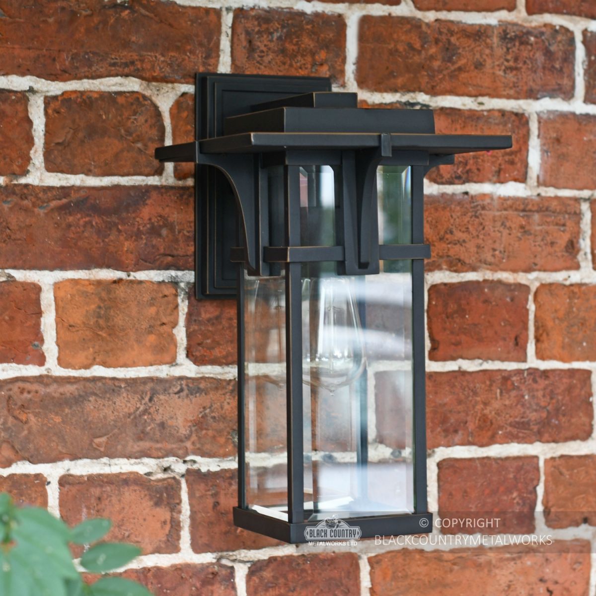 Art Deco Antique Bronze Medium Wall Lantern