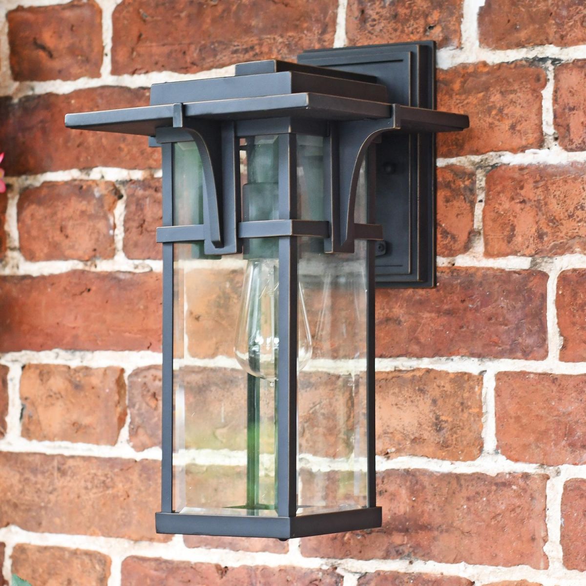 Art Deco Antique Bronze Large Wall Lantern