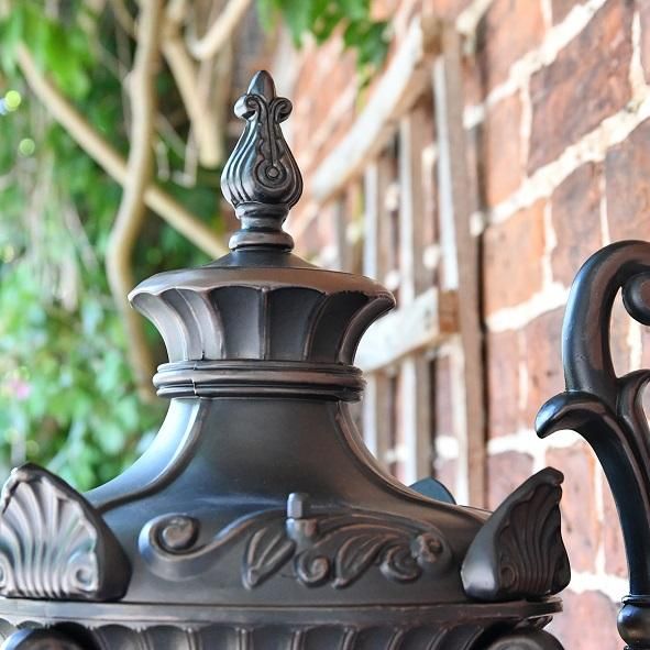 Antique Ornate Bronze Bottom-Fix Wall Lantern Upper Finial Antique Ornate Bronze Bottom-Fix Wall Lantern Upper Finial