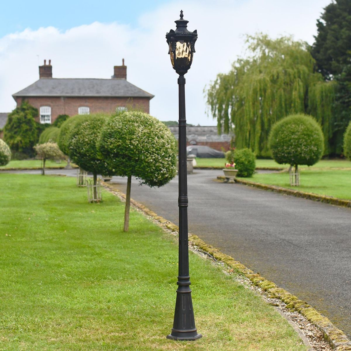 The Elersburg Dark Bronze Fluted Lamp Post