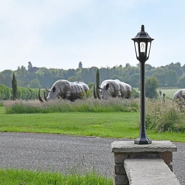 Black Hexagonal Post Light