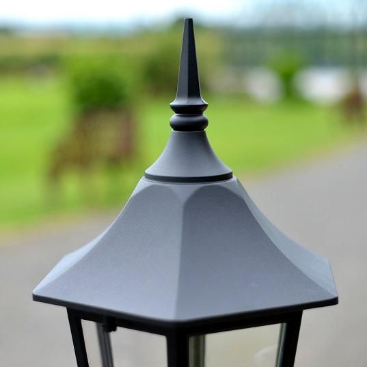 Traditional Black Arched Base Pillar Light Upper Finial