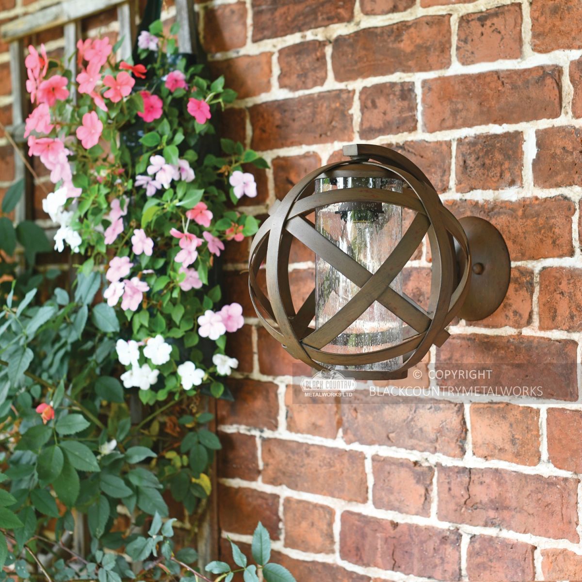 Vintage Iron Sphere Wall Light
