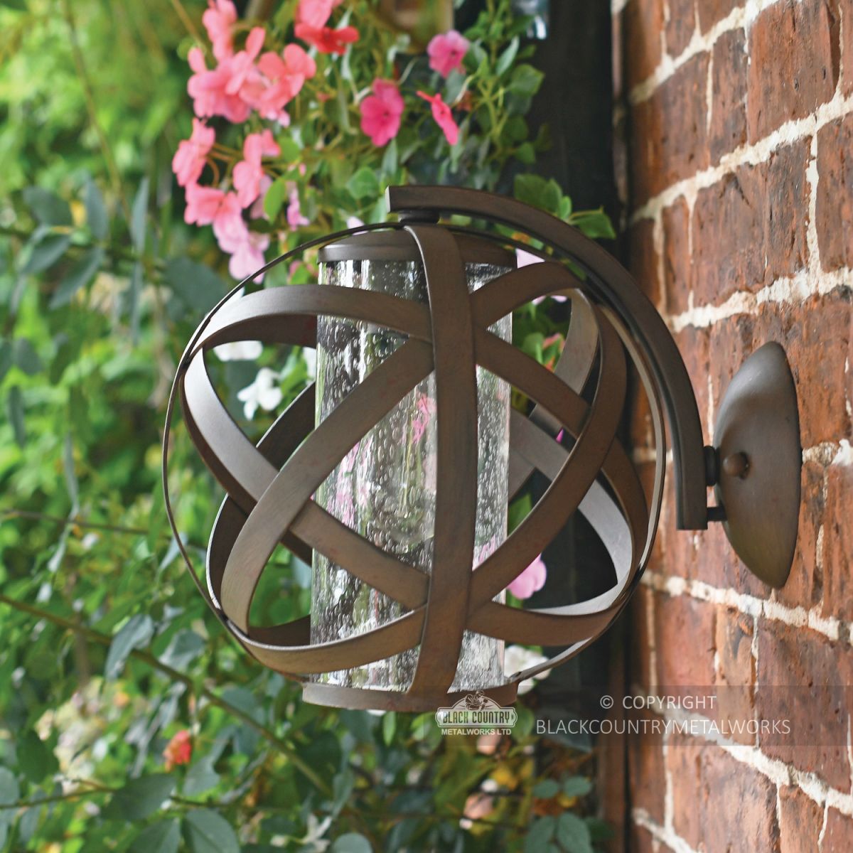 Vintage Sphere Shaped Wall Light Created From Iron