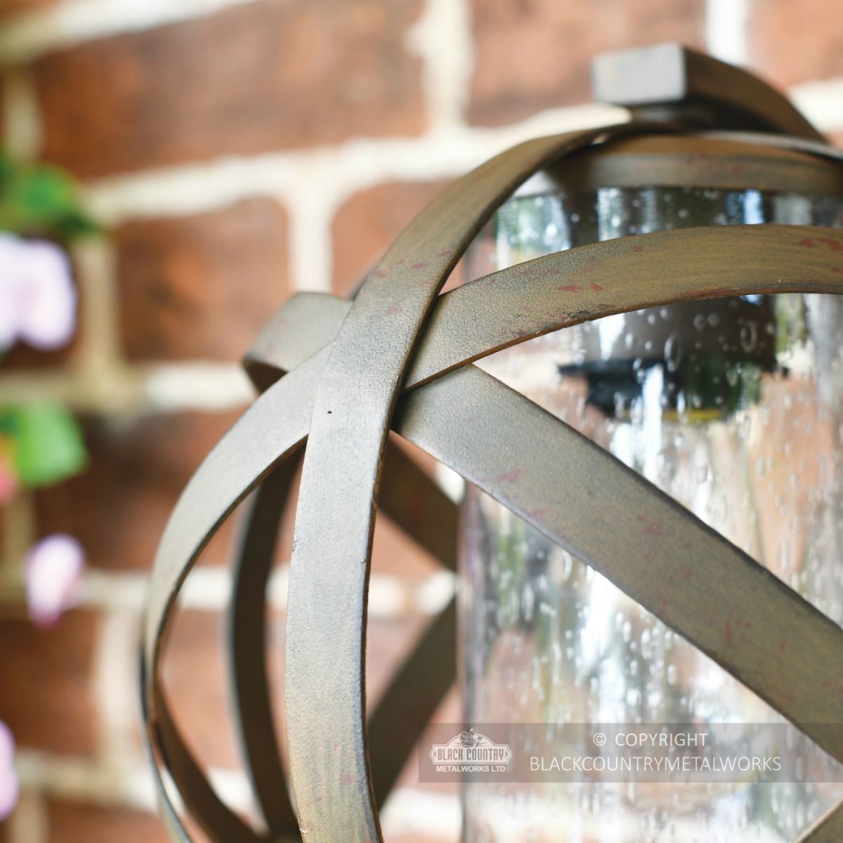 Vintage Sphere Shaped Wall Light Created From Iron