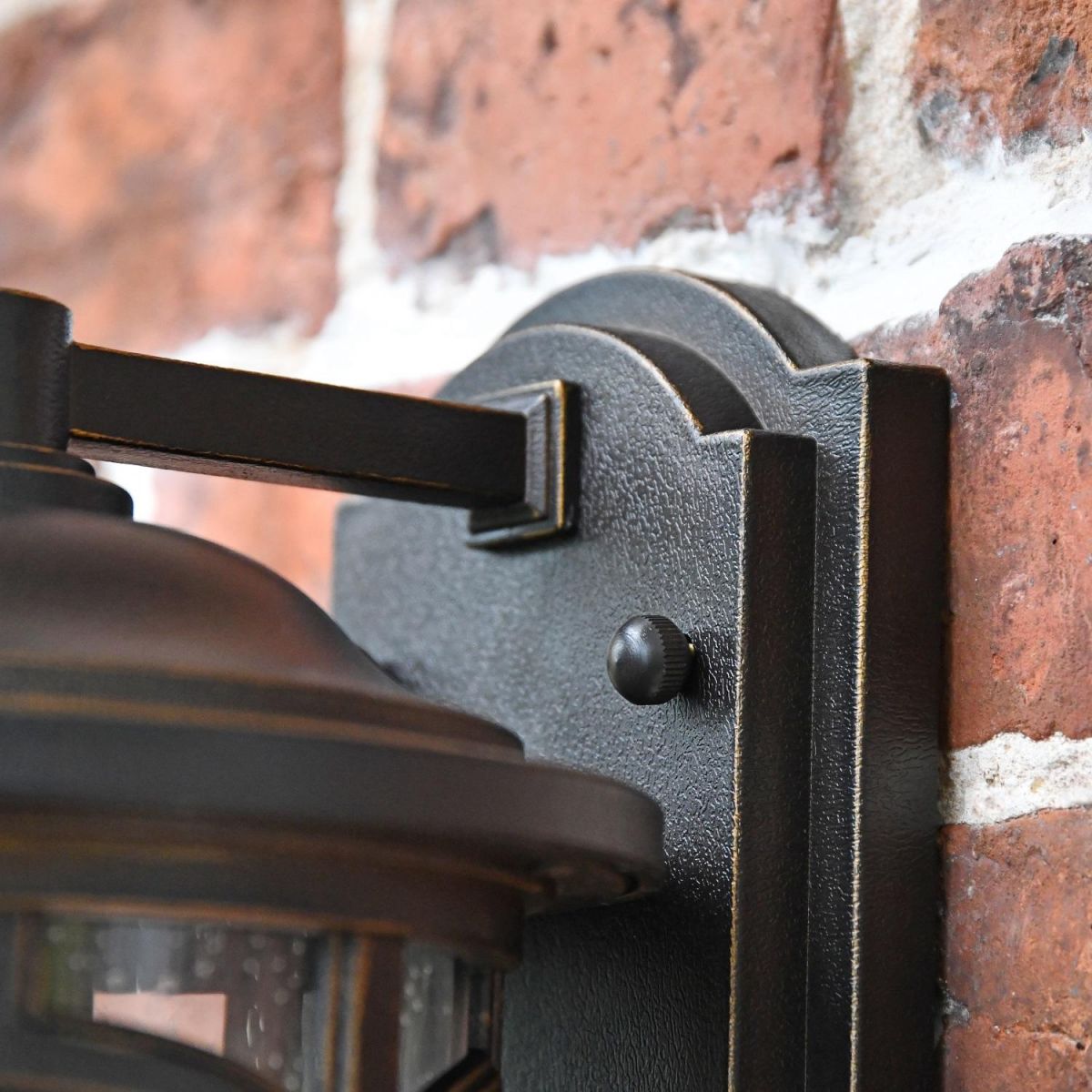 Close up of wall mounted bracket  Close up of wall mounted bracket