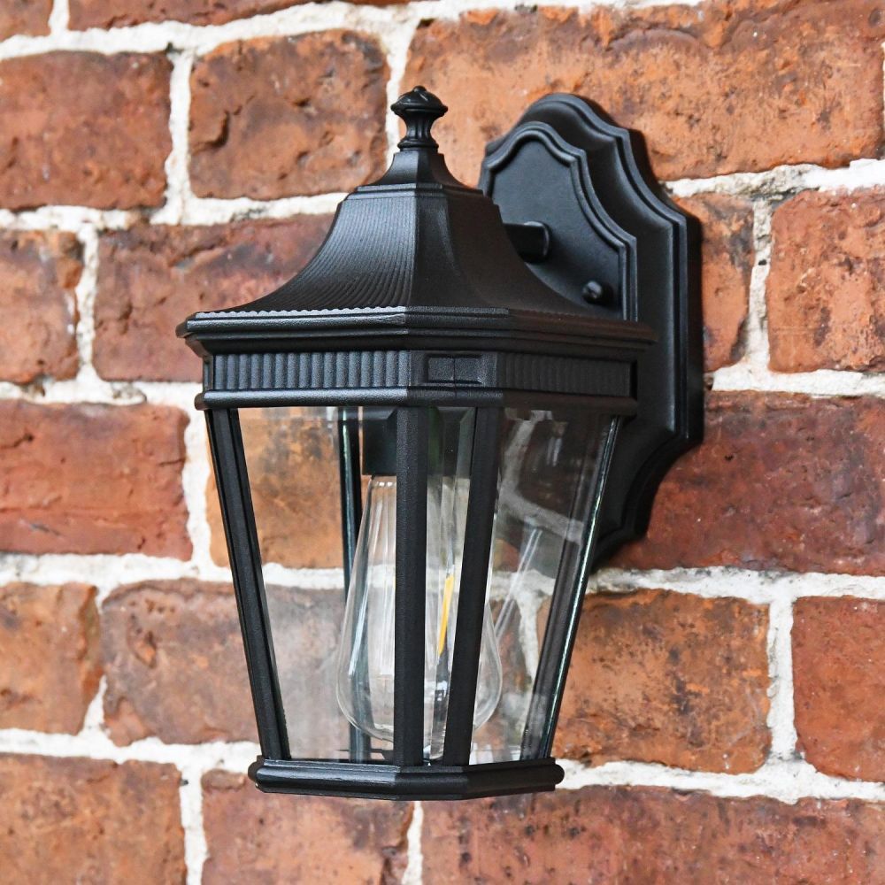 "Bramford Bank" Standard Black Ornate Wall Lantern 