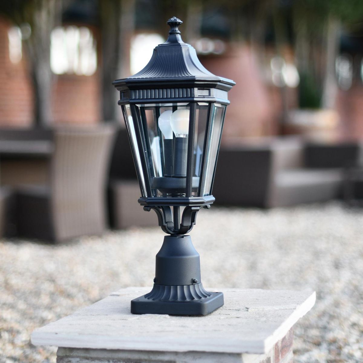 Traditional Gas lantern Inspired Pedestal Light