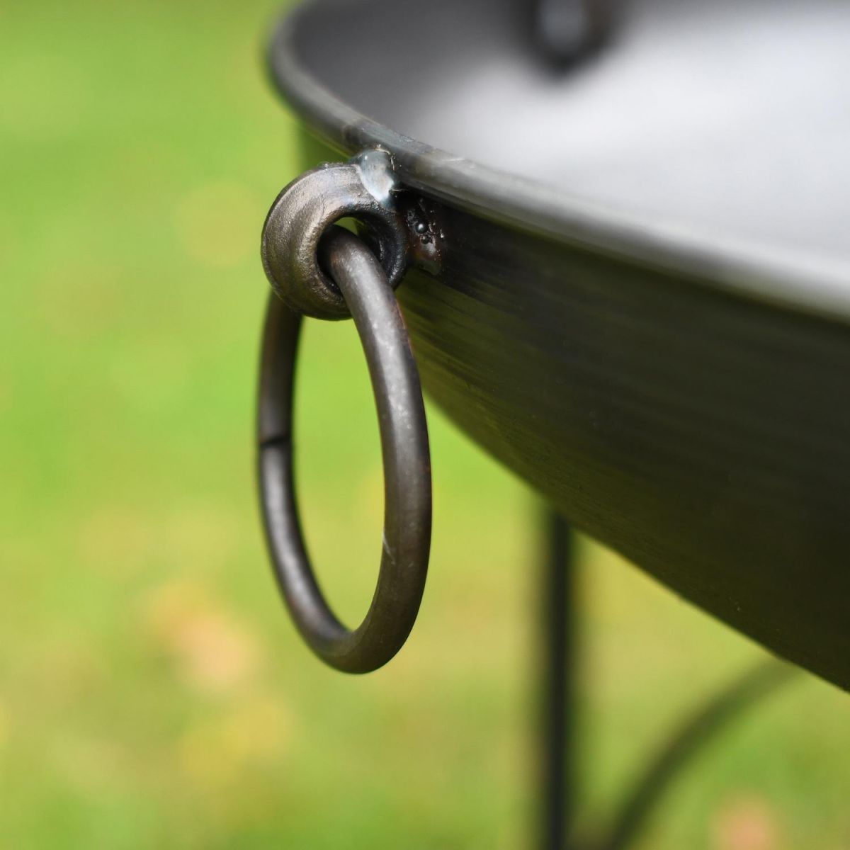 Close-up of the Round Handles on the Side of the Fire Bowl