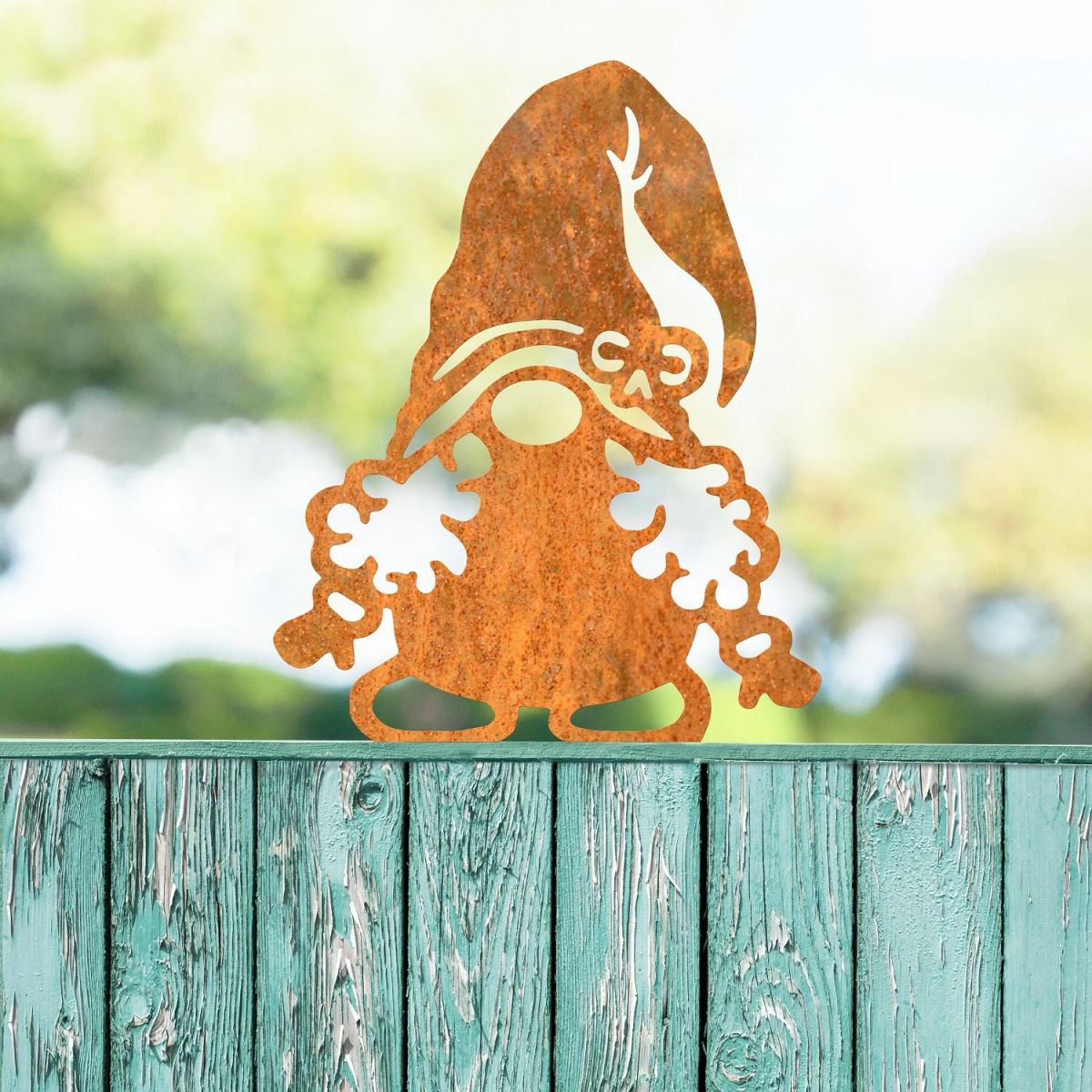 Rustic Gonk with Curly Hair Fence Topper