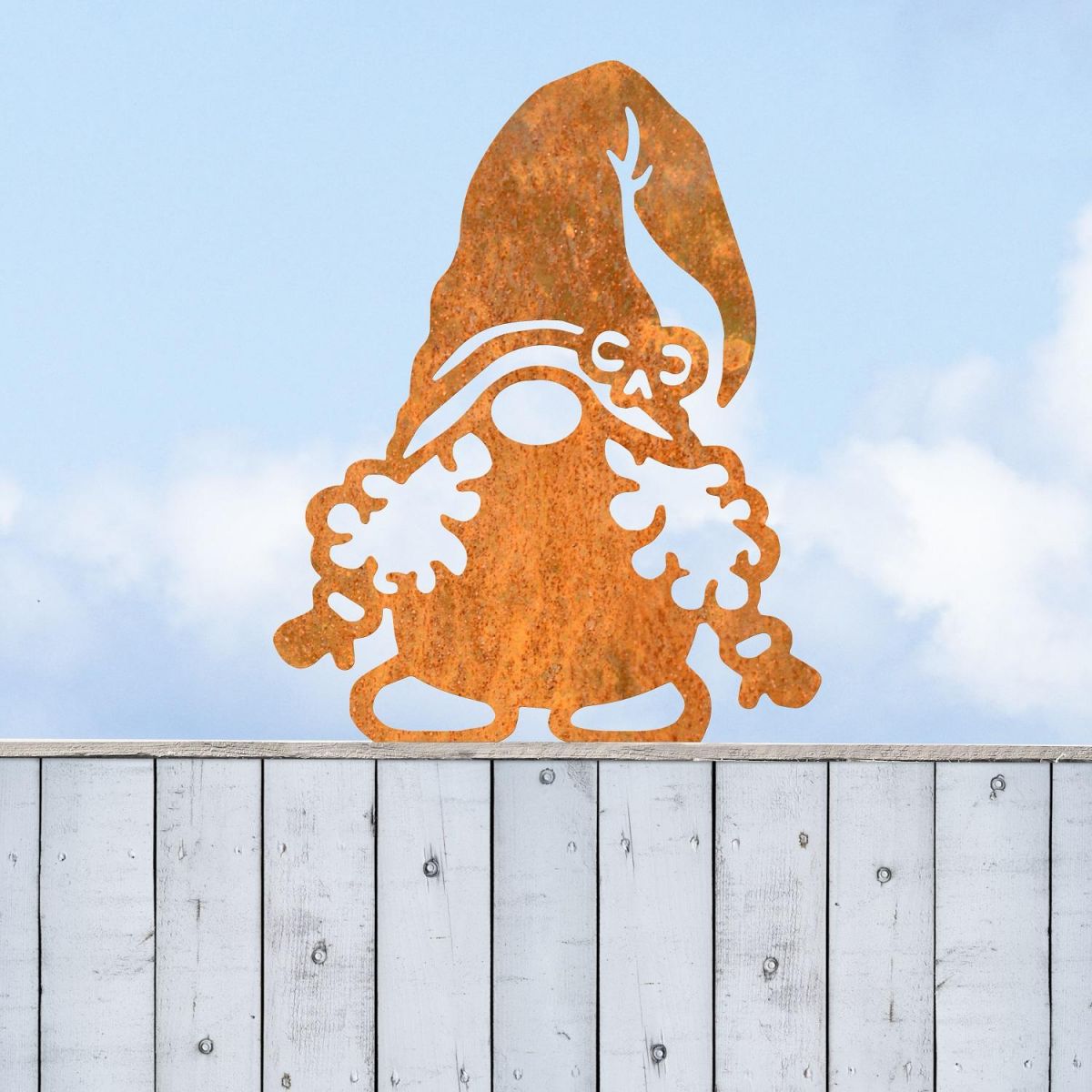 Rustic Gonk with Curly Hair Fence Topper