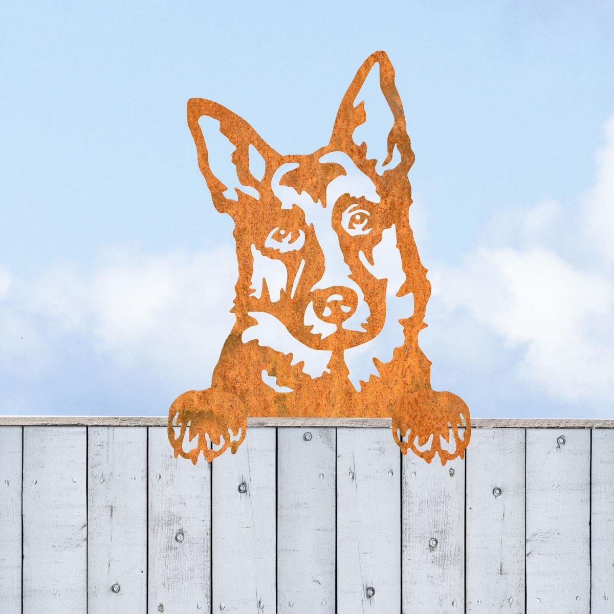 German Shepherd Rustic Fence Topper 