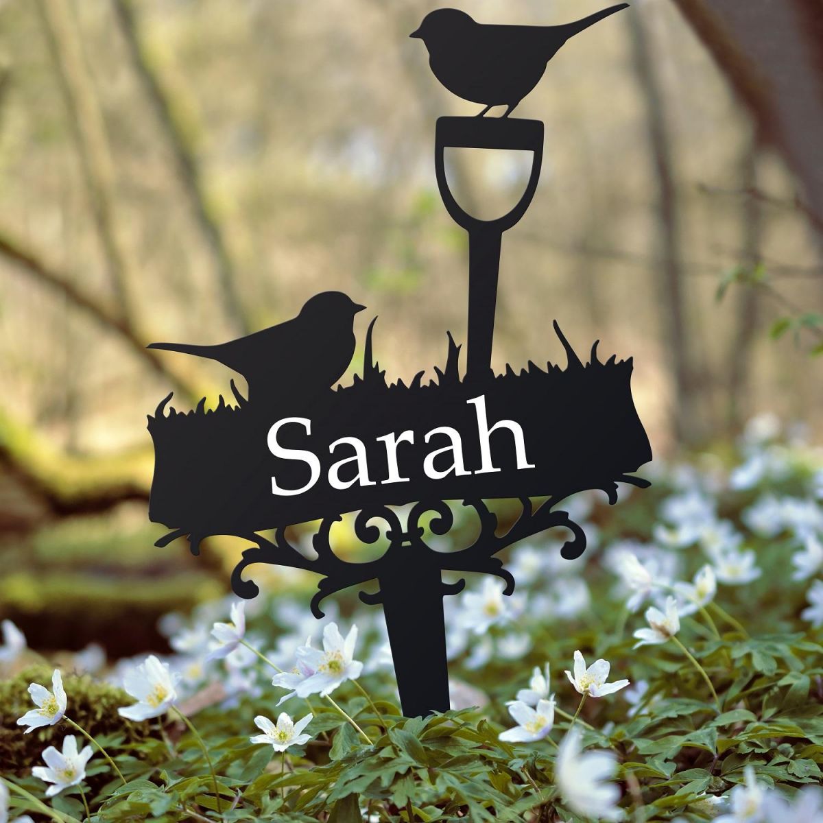 Robin on Spade Memorial Ground Spike in Situ 