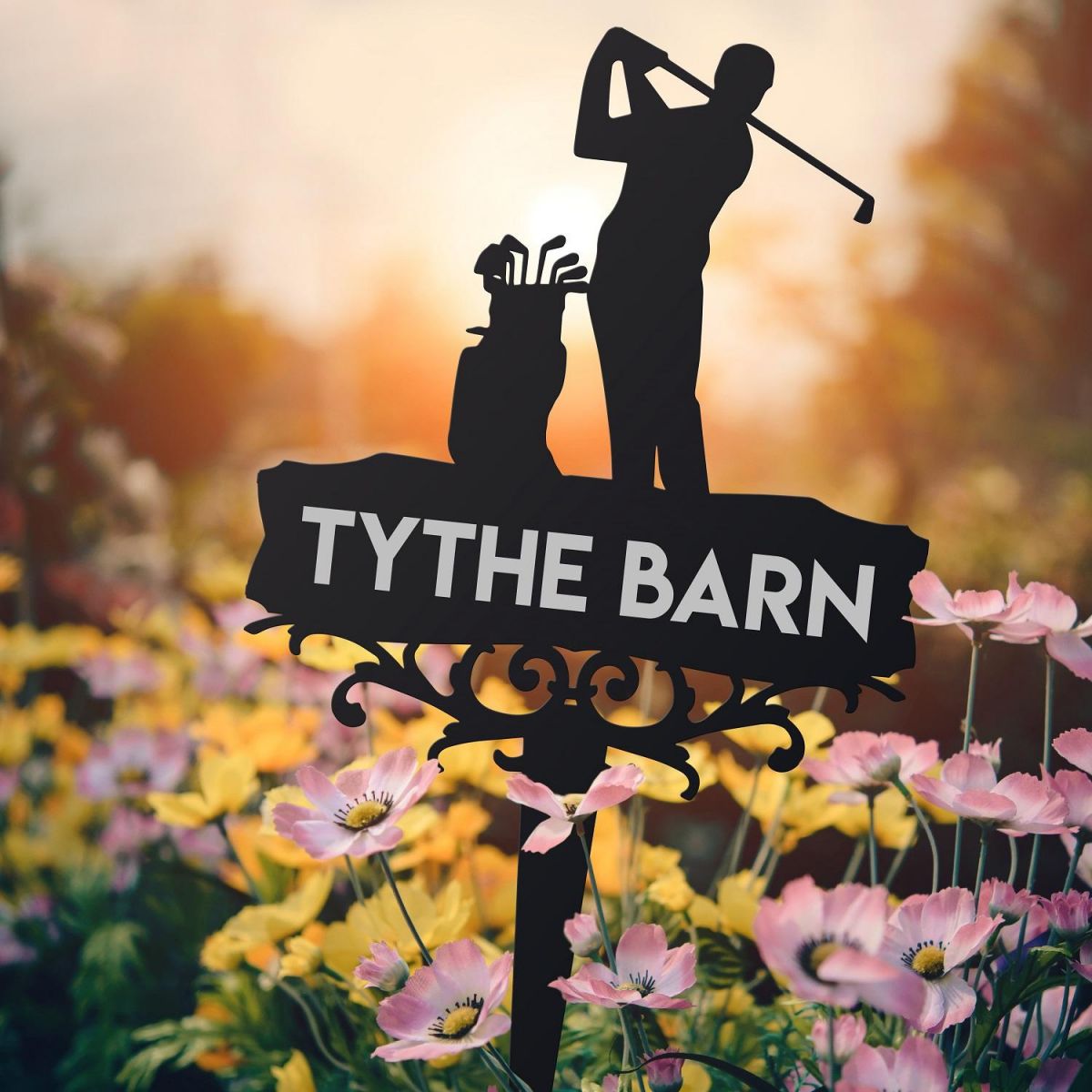 Gold Memorial Ground Spike with Personalisation 