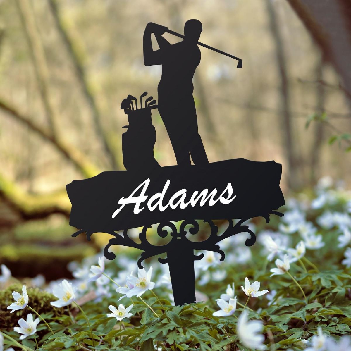 Golf Memorial Ground Spike with Name 