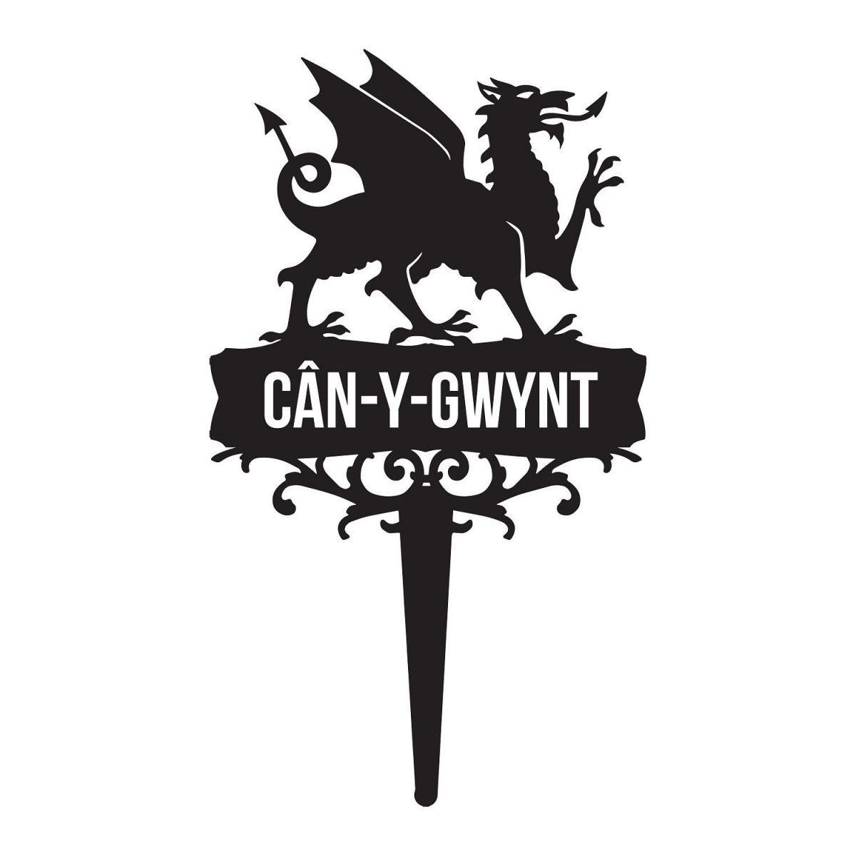 Welsh Dragon Memorial Ground Spike with Personalisation  Welsh Dragon Memorial Ground Spike with Personalisation