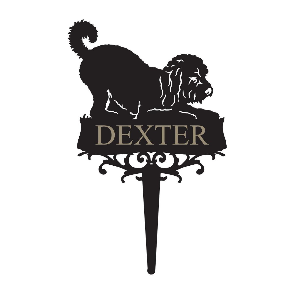 Playful Cockapoo Memorial Ground Spike 