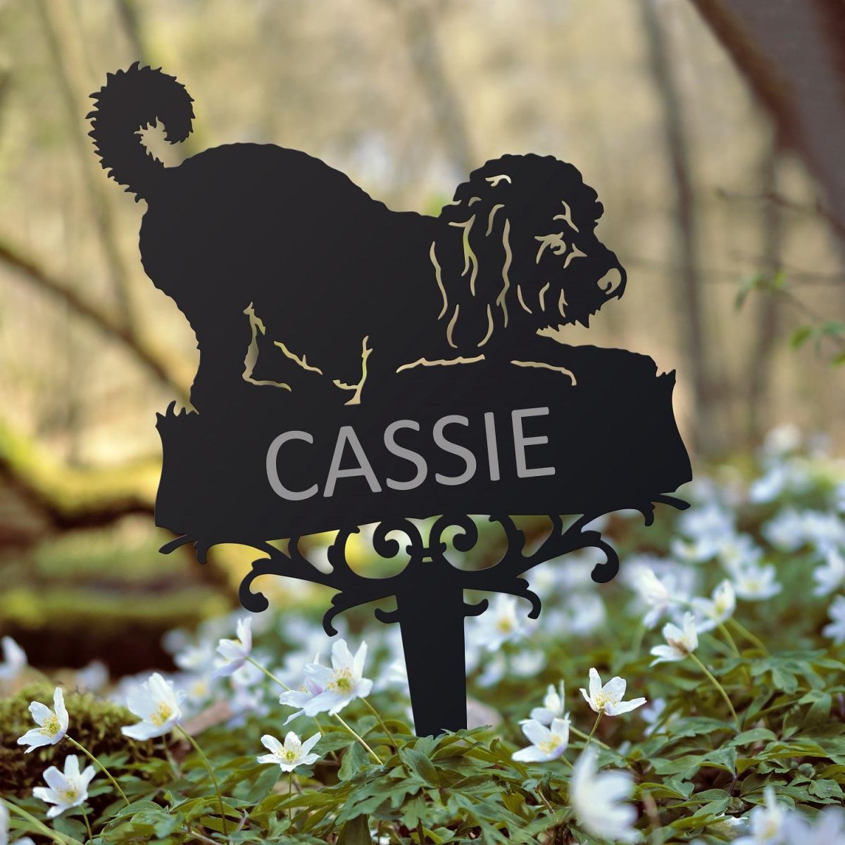 Cockapoo Memorial Ground Spike with Personalisation 