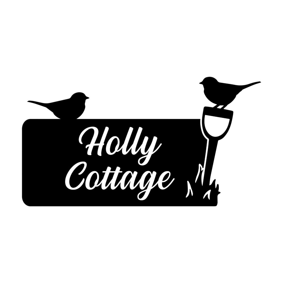 Robin Iron House Name Sign in Black