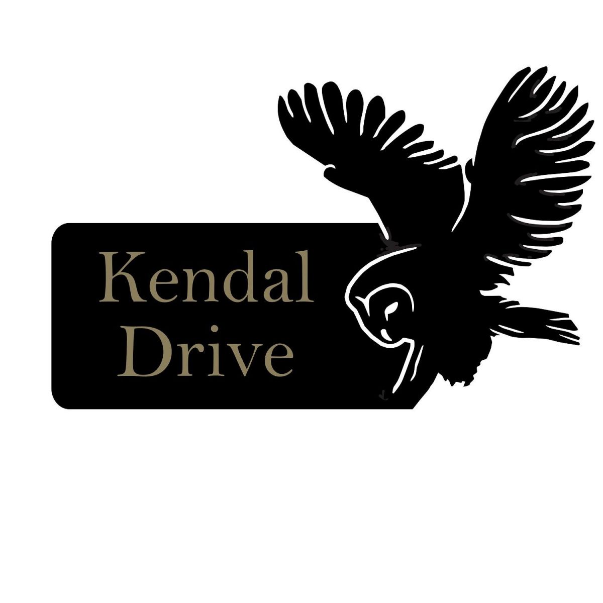 Barn Owl Design on House Name Sign 