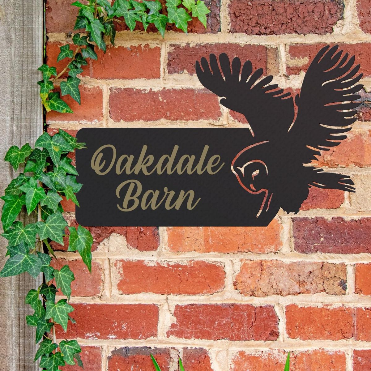 House Name Sign with Barn Owl Design 