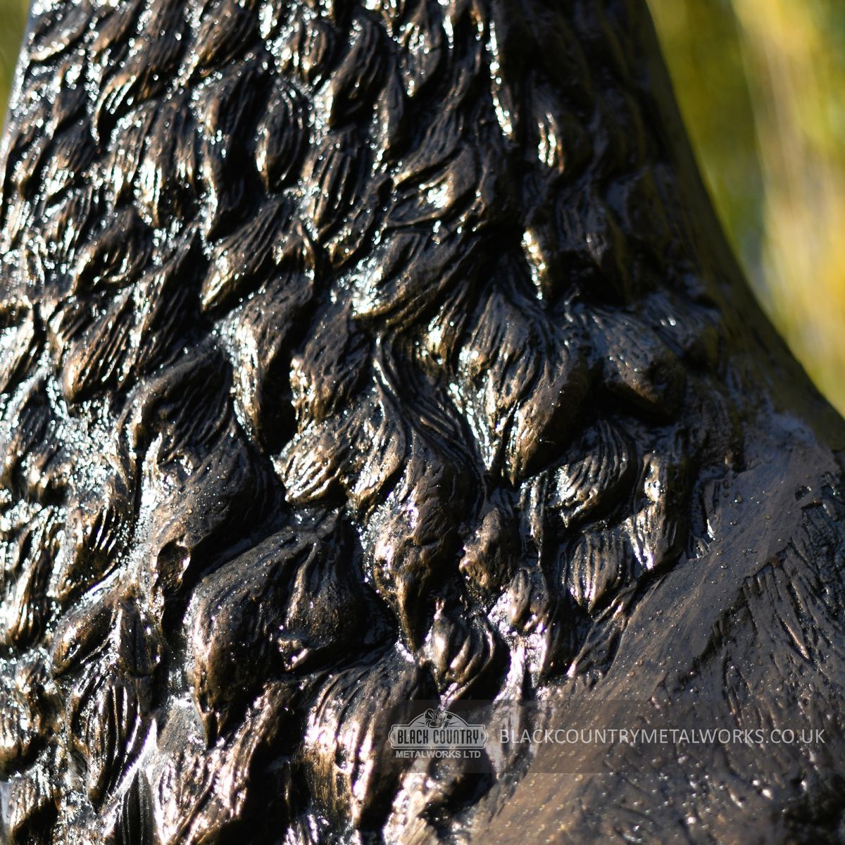 close up detailed image of fur on highland stag sculpture