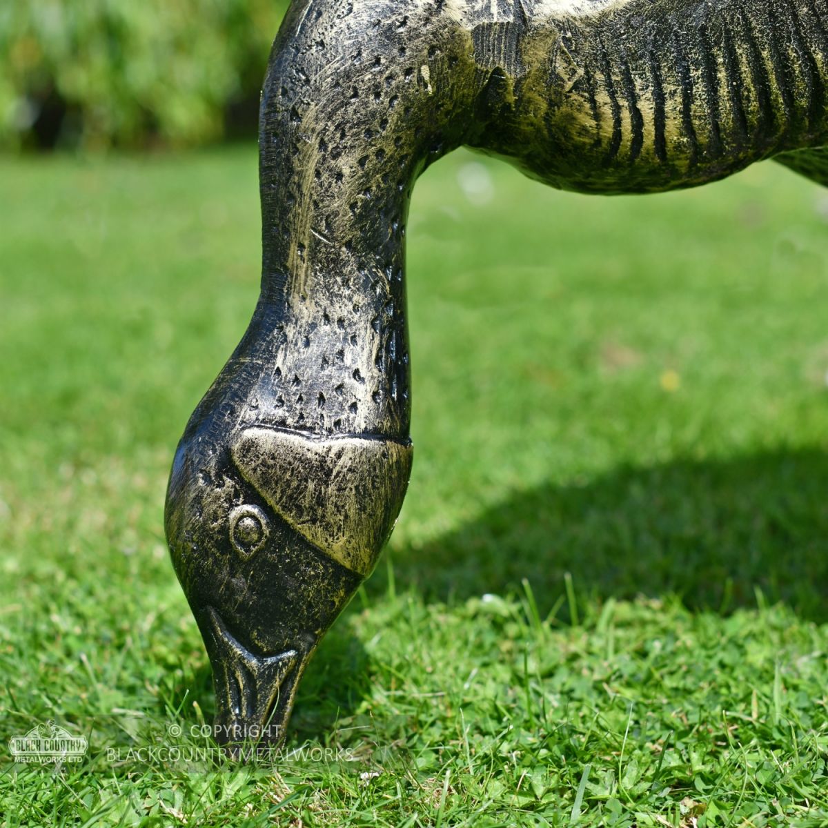 Looking Down Bronze Finish Geese Garden Sculpture Close Up Looking Down Bronze Finish Geese Garden Sculpture Close Up