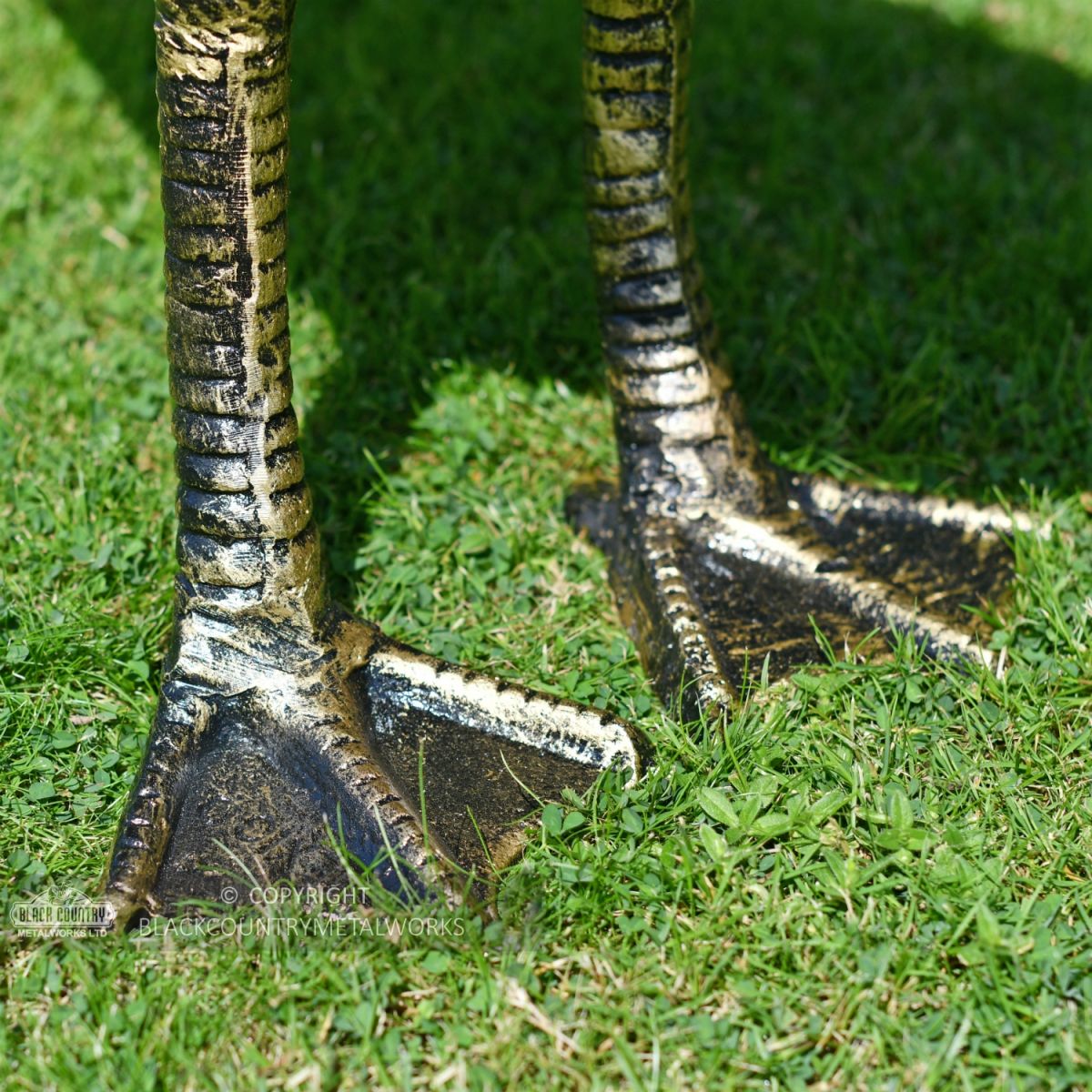 Looking Up Bronze Finish Geese Garden Sculpture Feet