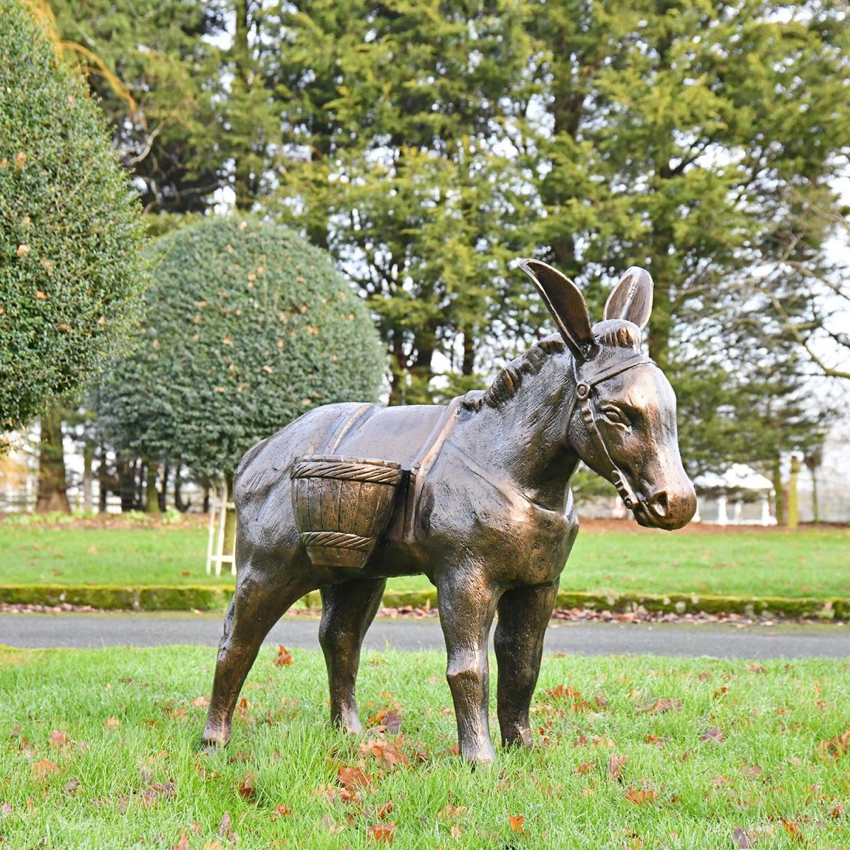 Antique Bronze Travelling Donkey Sculpture in Situ  Antique Bronze Travelling Donkey Sculpture in Situ