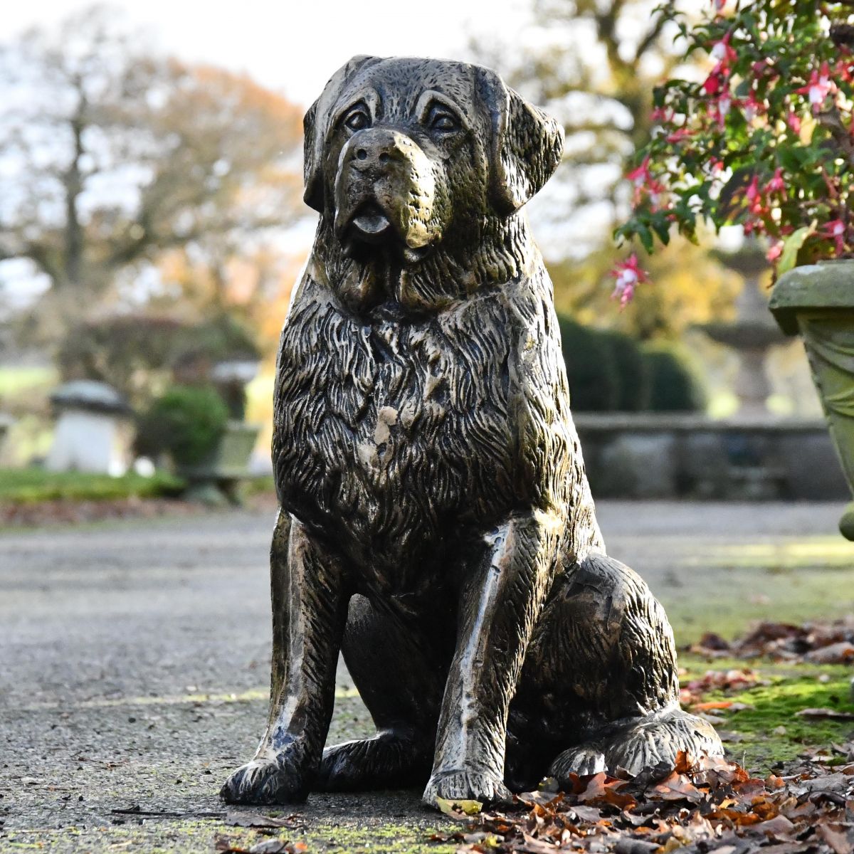 St. Bernard Puppy Antique Gold Sculpture St. Bernard Puppy Antique Gold Sculpture