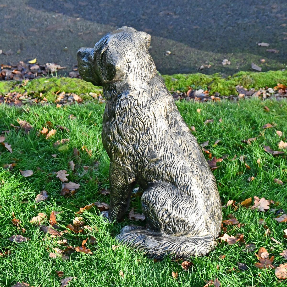 Rear view of St. Bernard Sculpture sitting Rear view of St. Bernard Sculpture sitting