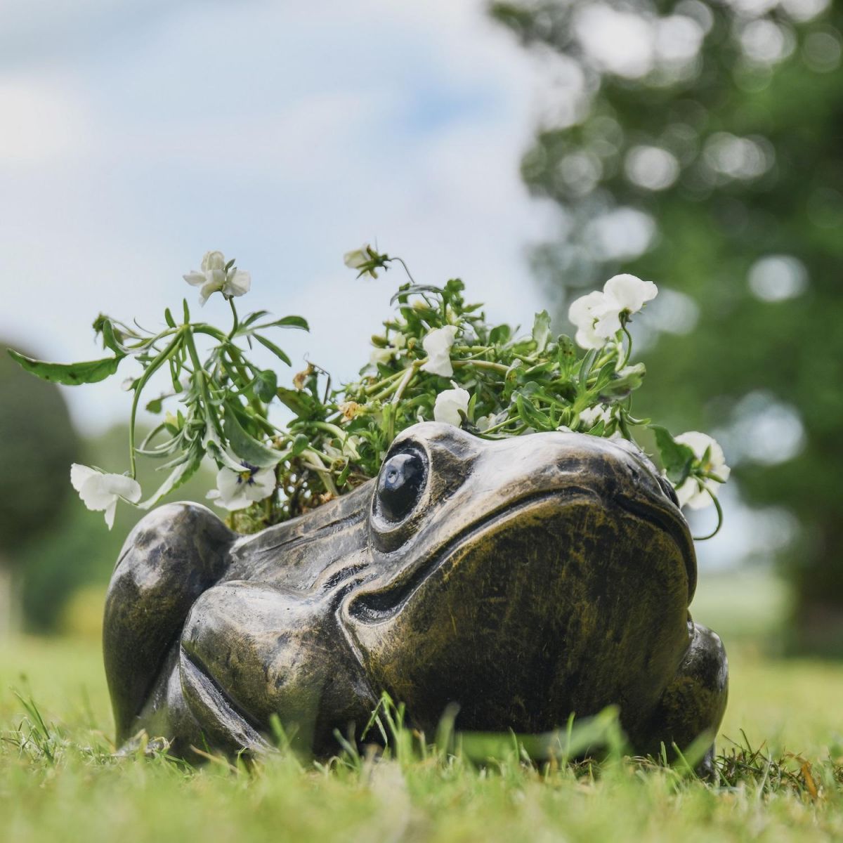 Antique Gold Toad Planter  Antique Gold Toad Planter