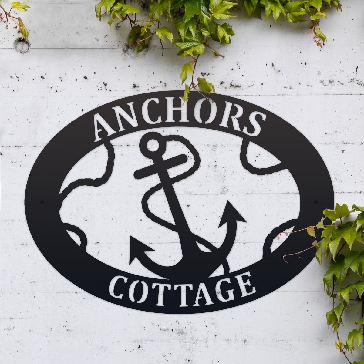 Anchor House Name Sign mounted to wall 
