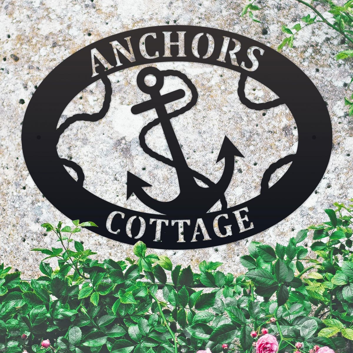 House Name Sign with Anchor Motif 