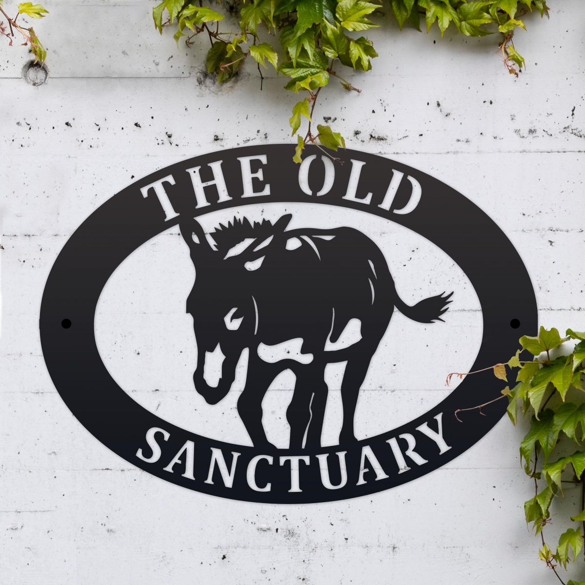 Donkey Personalised House Name Sign in Black  Donkey Personalised House Name Sign in Black