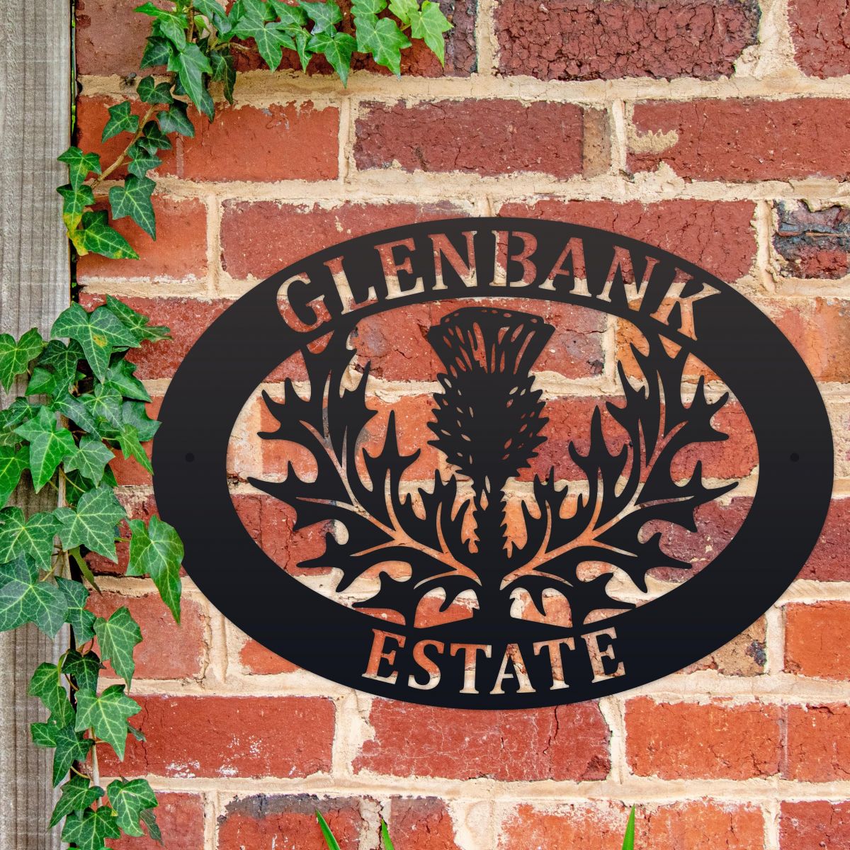 House Name Sign with Thistle Design House Name Sign with Thistle Design