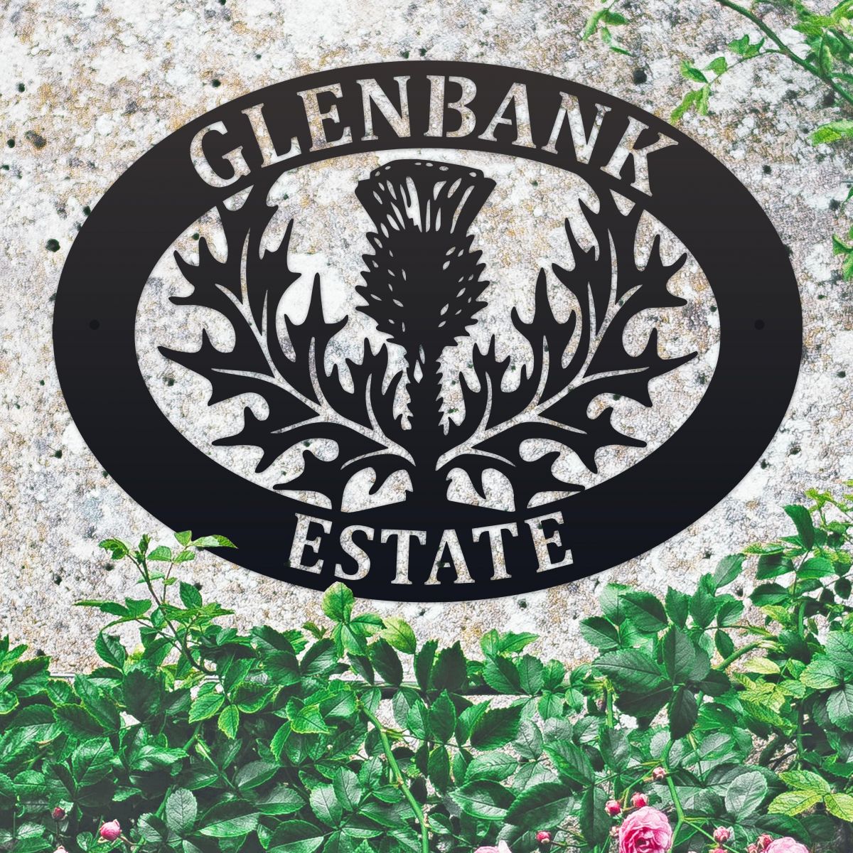 House Name Sign with Thistle House Name Sign with Thistle