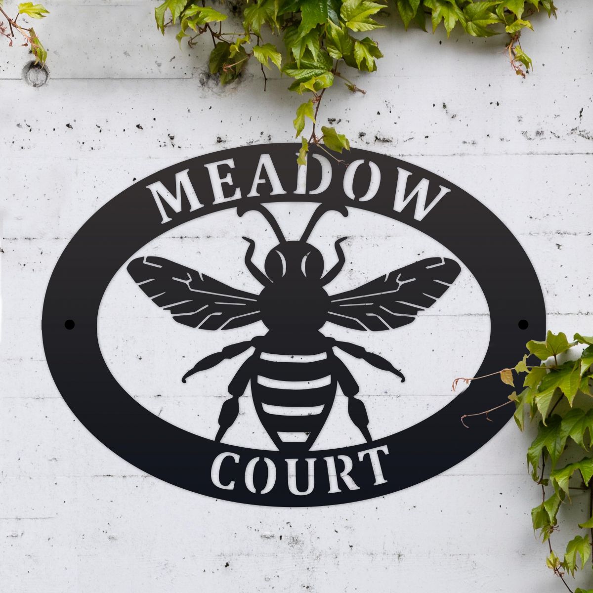 Bumblebee Design with Oval House Name Sign  Bumblebee Design with Oval House Name Sign